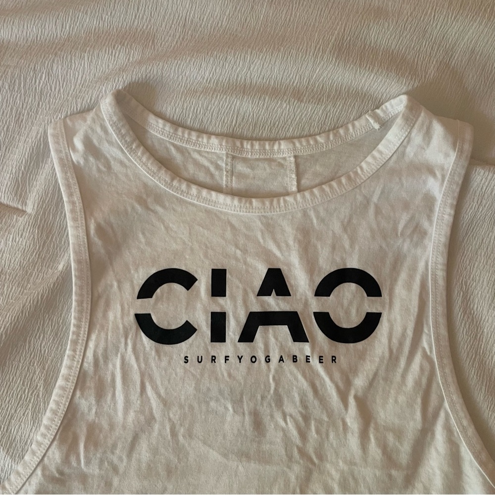Surf Yoga Beer Ciao Cropped Tank Top